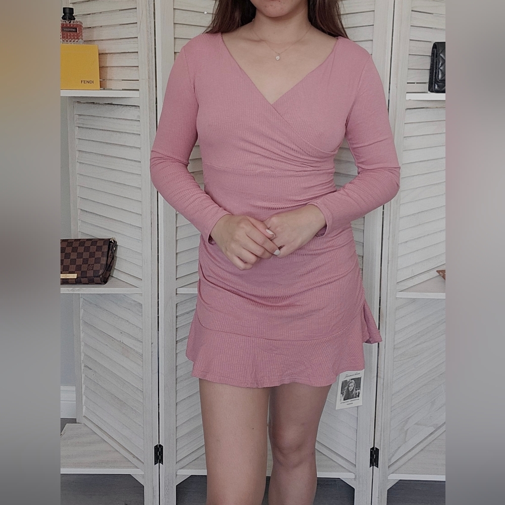Pink mini dress